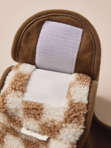 Hondenmantel van fleece beige+bruin, geruit+kaki - vertbaudet enfant 