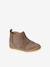 Boots souples en cuir zippées et élastiquées beige+camel+marine - vertbaudet enfant 