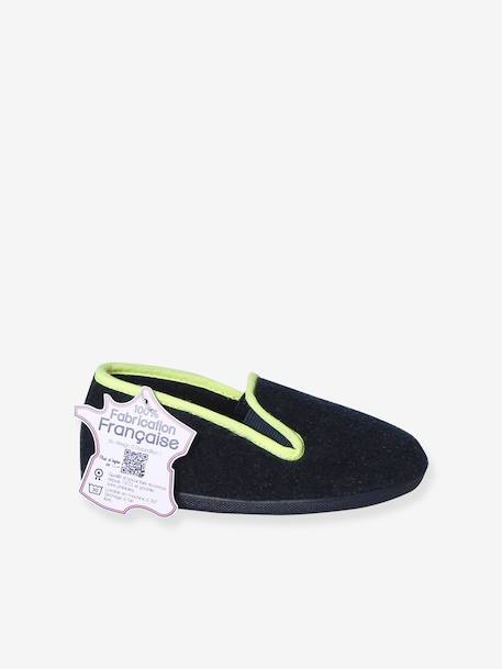 Kinderschoentjes van velours met elastiek blauw+grijs - vertbaudet enfant 