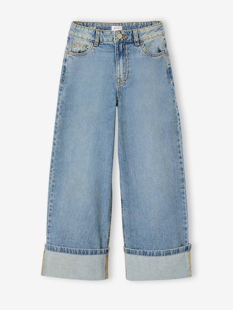Jean large fille bleu moyen - vertbaudet enfant 