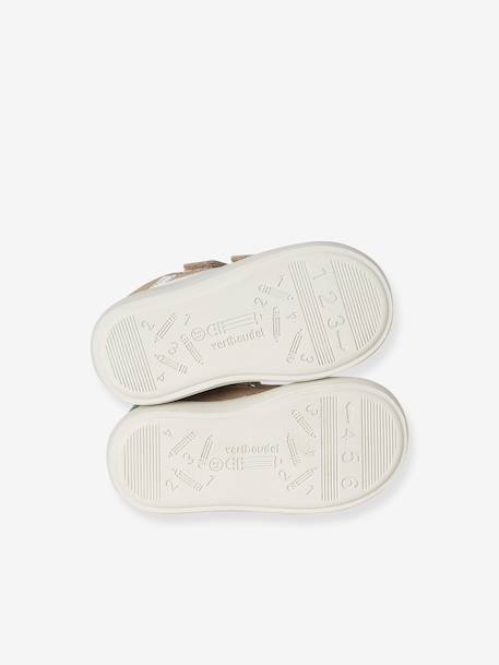 Leren babyschoenen met klittenband zandbeige - vertbaudet enfant 