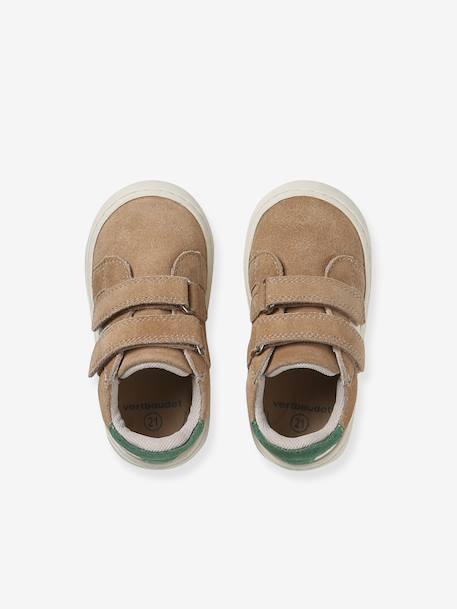Leren babyschoenen met klittenband zandbeige - vertbaudet enfant 