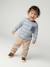 Gestreept babyshirt met borstzak hemelsblauw - vertbaudet enfant 