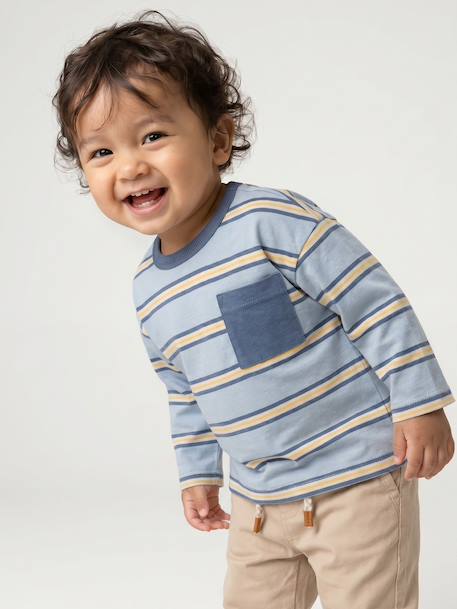 T-shirt manches longues bébé garçon bleu ciel - vertbaudet enfant 