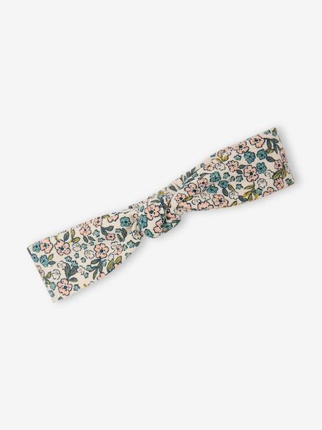 3-delig set jurk +vestje + haarband grijsblauw+groen+oudroze - vertbaudet enfant 