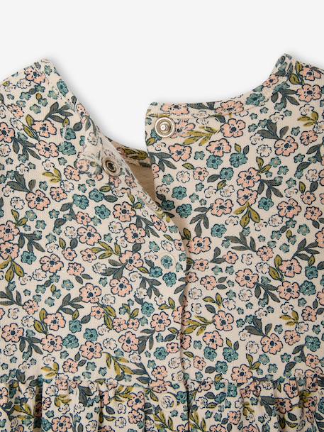 3-delig set jurk +vestje + haarband grijsblauw+groen+oudroze - vertbaudet enfant 