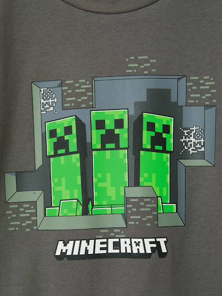T shirt manches courtes Minecraft garçon gris souris - vertbaudet enfant 