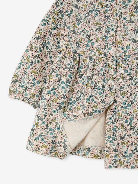 3-delig set jurk +vestje + haarband grijsblauw+groen+oudroze - vertbaudet enfant 