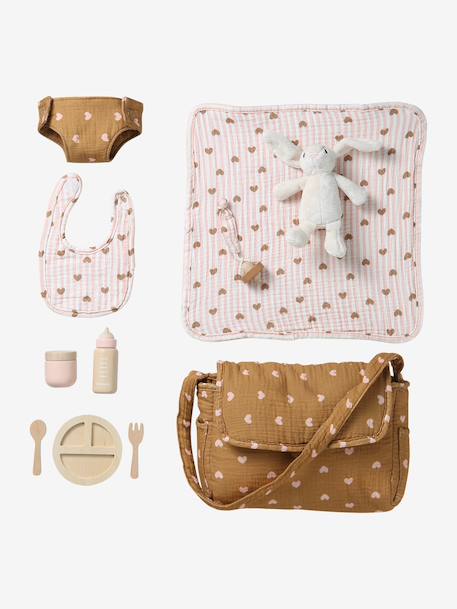 Sac à langer et accessoires personnalisable en bois FSC® caramel - vertbaudet enfant 