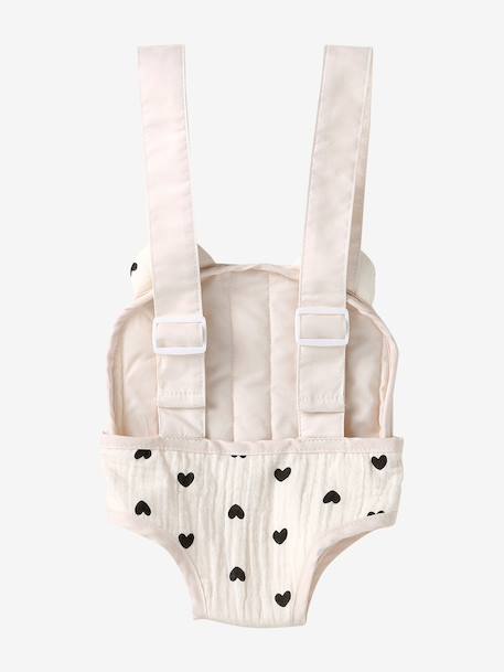 Porte-poupon en gaze de coton jaune+noir+rose+rose imprimé - vertbaudet enfant 