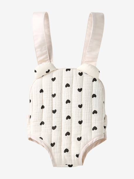 Porte-poupon en gaze de coton jaune+noir+rose+rose imprimé - vertbaudet enfant 