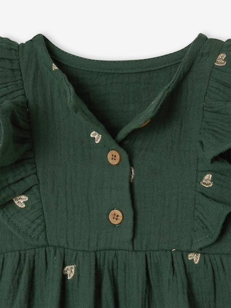 Robe bébé fille gaze vert - vertbaudet enfant 