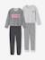 Lot de 2 pyjamas fille gris chiné - vertbaudet enfant 