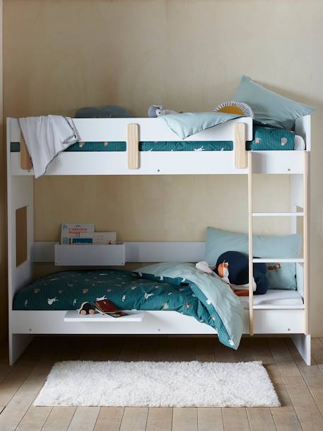 Lits superposés LIGNE EVEREST blanc/bois - vertbaudet enfant 