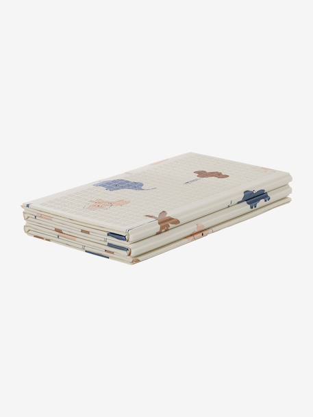 Waterdichte mat voor motoriek beige+ecru+geel+groen+meerkleurig+rozen - vertbaudet enfant 
