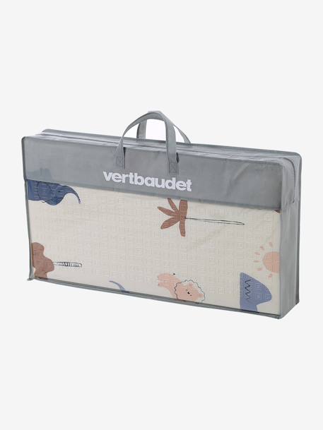 Waterdichte mat voor motoriek beige+ecru+geel+groen+meerkleurig+rozen - vertbaudet enfant 