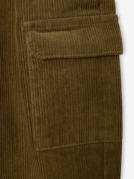 Babyjongensbroek van ribfluweel kaki - vertbaudet enfant 