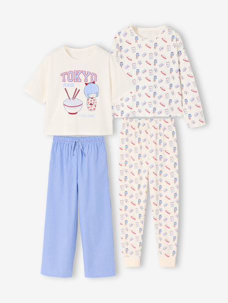 Set van 2 meisjespyjama's beige - vertbaudet enfant 