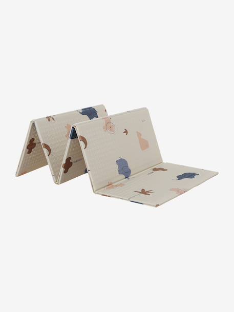 Waterdichte mat voor motoriek beige+ecru+geel+groen+meerkleurig+rozen - vertbaudet enfant 