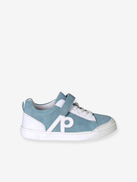 Leren kindersneakers met klittenband veel blauw - vertbaudet enfant 
