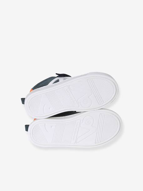 Basket garçon cuir lacets élastiqués marine - vertbaudet enfant 