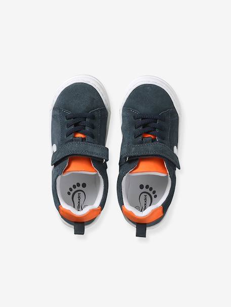 Basket garçon cuir lacets élastiqués marine - vertbaudet enfant 