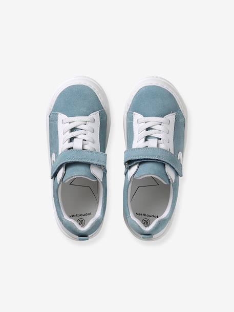 Basket enfant en cuir à scratch lot bleu - vertbaudet enfant 