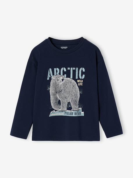 Jongensshirt met lange mouwen groen+marineblauw - vertbaudet enfant 