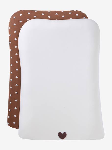Lot 2 housses matelas a langer noisette - vertbaudet enfant 