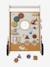 Loopwagen met houten remmen hout+karamel+rozen+wit - vertbaudet enfant 