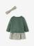 3-delig set jurk +vestje + haarband grijsblauw+groen+oudroze - vertbaudet enfant 
