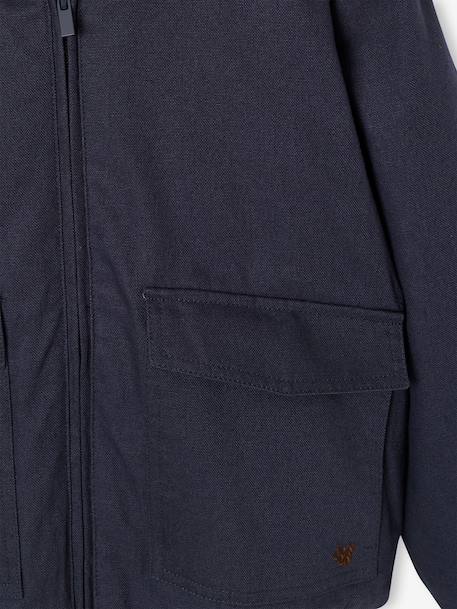 Blouson garçon en toile caramel+gris ardoise - vertbaudet enfant 