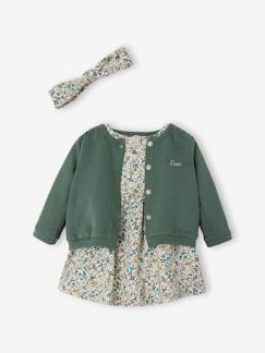 -Ensemble bébé fille 3 pièces robe cardigan bandeau 