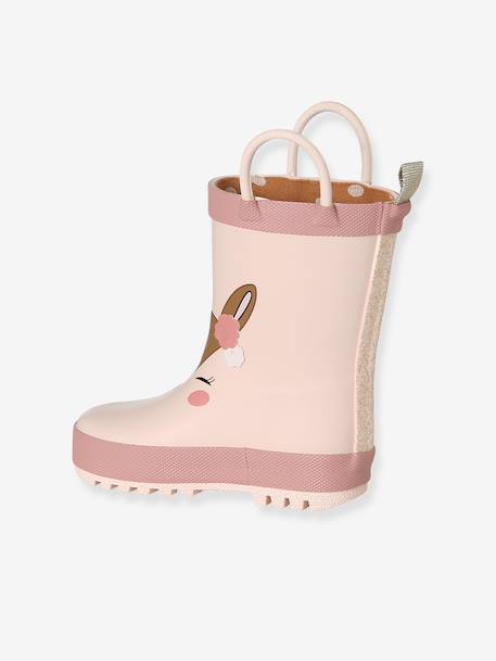 Regenlaarzen met motief voor baby's beige+blauw, bedrukt - vertbaudet enfant 