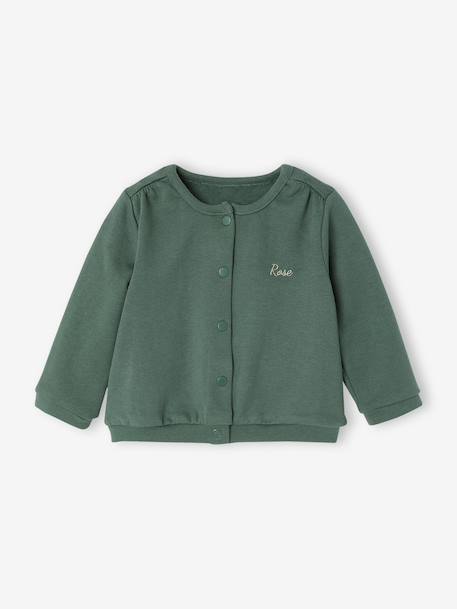 3-delig set jurk +vestje + haarband grijsblauw+groen+oudroze - vertbaudet enfant 