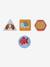 Loopwagen met houten remmen hout+karamel+rozen+wit - vertbaudet enfant 