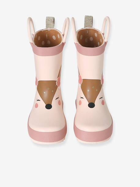 Regenlaarzen met motief voor baby's beige+blauw, bedrukt - vertbaudet enfant 