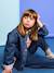 Veste denim fille col velours bleu moyen - vertbaudet enfant 