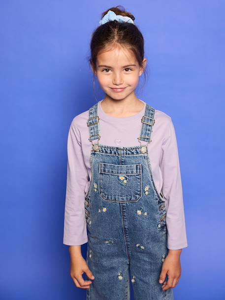 Geborduurde tuinbroek van denim jeansblauw - vertbaudet enfant 