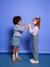 Jupe en jean fille poches coeur denim bleached+denim brut - vertbaudet enfant 