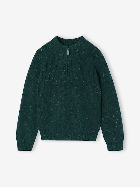 Jongenspul met opstaande kraag gemêleerd blauw - vertbaudet enfant 