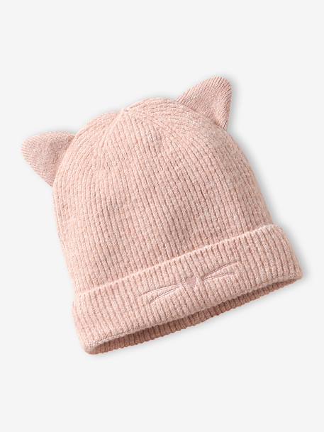 Ensemble bonnet, snood et mitaines beige poudré - vertbaudet enfant 