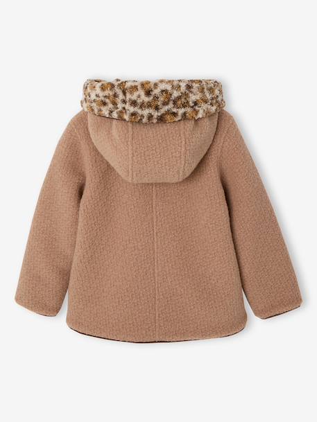 Meisjesjas met capuchon kameel+marineblauw - vertbaudet enfant 