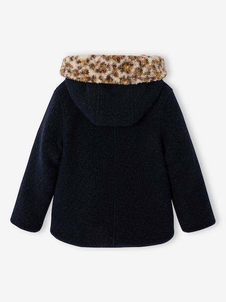 Meisjesjas met capuchon kameel+marineblauw - vertbaudet enfant 
