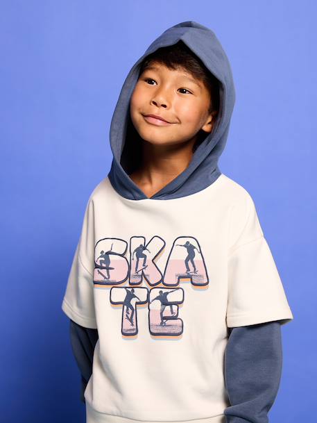 Sweat à capuche garçon écru - vertbaudet enfant 