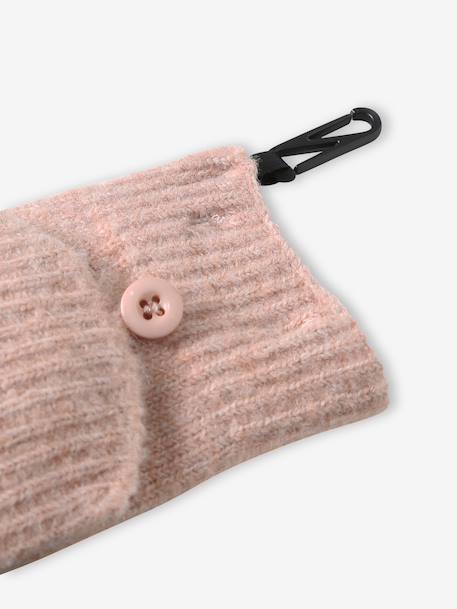 Ensemble bonnet, snood et mitaines beige poudré - vertbaudet enfant 