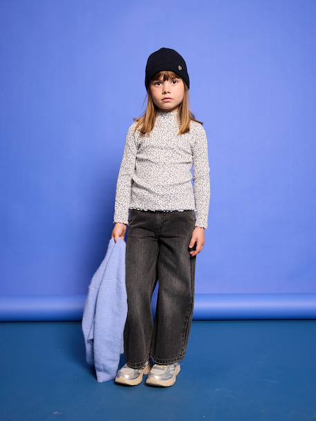 Jean fille large morphologik tour de hanches médium bleu clair+bleu foncé+bleu moyen+denim gris - vertbaudet enfant 