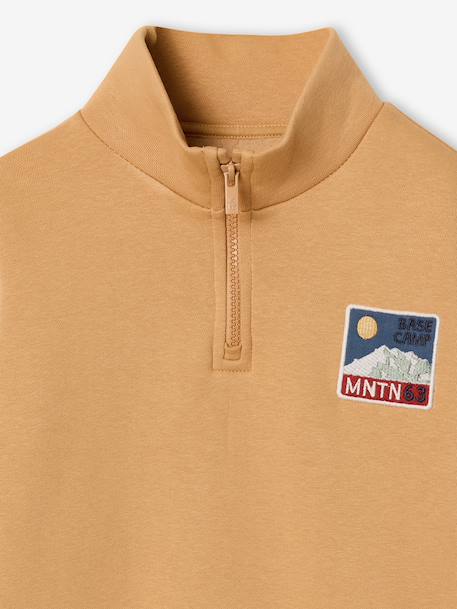 Sweat col camionneur garçon bleu canard+jaune - vertbaudet enfant 
