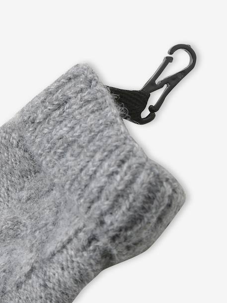 Ensemble bébé bonnet, snood et moufles gris chiné - vertbaudet enfant 