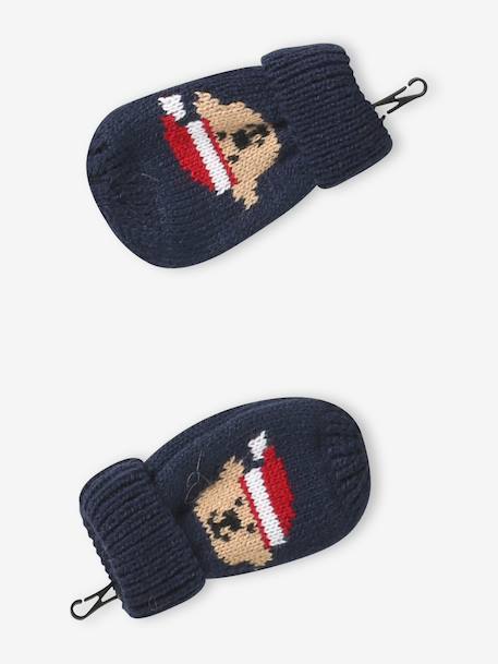 Ensemble bébé bonnet, snood et moufles marine - vertbaudet enfant 
